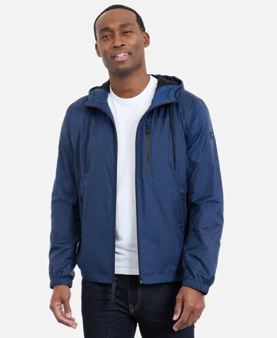 Michael Kors Men's Hooded Windbreaker Jacket In Blue