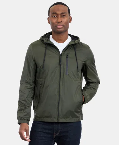 Michael Kors Men's Hooded Windbreaker Jacket In Green