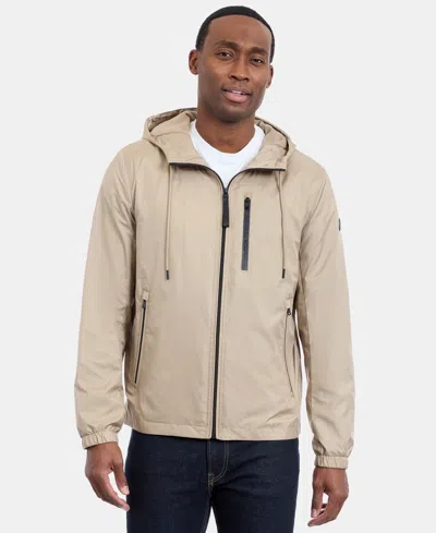 Michael Kors Men's Hooded Windbreaker Jacket In Neutral