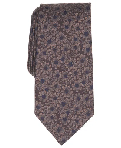 Michael Kors Men's Hubert Floral Classic Tie In Chocolate