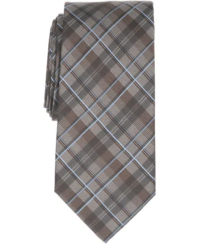 Michael Kors Men's Hyndman Plaid Pattern Classic Tie In Brown