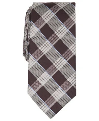 Michael Kors Men's Keswick Plaid Classic Tie In Burgundy