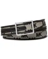 Michael Kors Men's Leather Reversible Mk Logo Swivel Belt