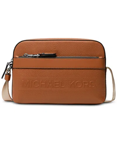 Michael Kors Men's Leather Utility Zip Crossbody Bag In Luggage