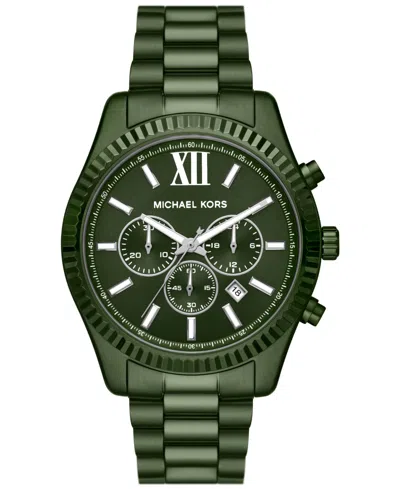 Michael Kors Men's Lexington Chronograph Olive Stainless Steel Watch 44mm