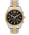 Michael Kors Men's Lexington Chronograph Two-tone Stainless Steel Watch, 44mm In Two-tone