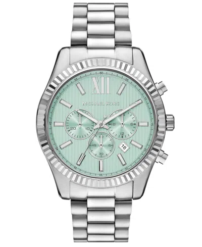 Michael Kors Men's Lexington Quartz Chronograph Silver Stainless Steel Watch 45mm