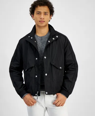 Michael Kors Men's Lightweight Water-resistant Windbreaker In Black