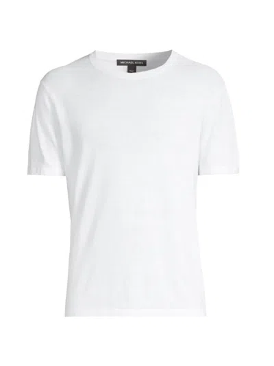 Michael Kors Men's Linen & Cotton-blend Crewneck T-shirt In White