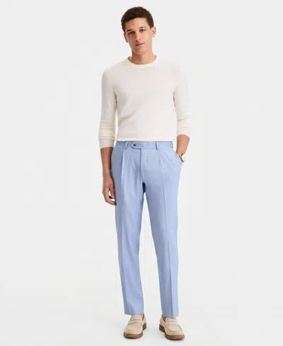 Michael Kors Men's Linen Blend Classic-fit Pant In Blue