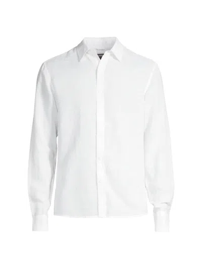 Michael Kors Slim Fit Long Sleeve Button Front Shirt In White