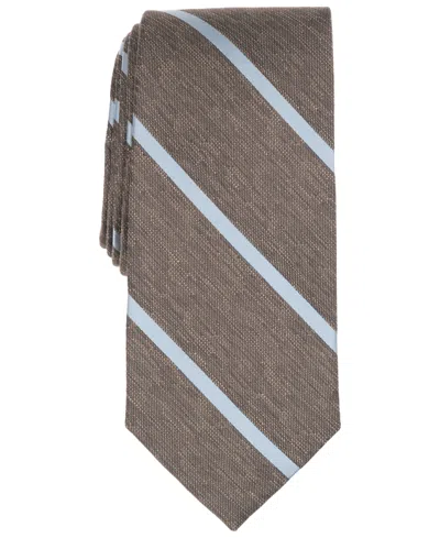 Michael Kors Men's Linen Stripe Tie In Brown