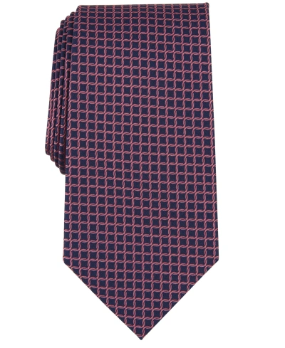 Michael Kors Men's Linked Check Tie In Coral