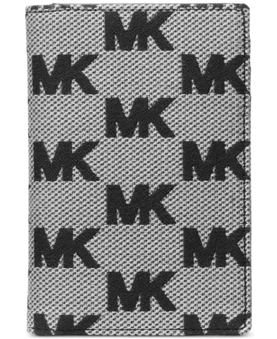 Michael Kors Men's Malone Leather Mk Logo Folding Card Case In Black