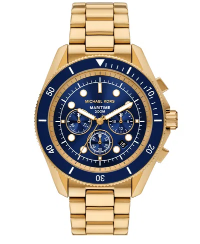 Michael Kors Men's Maritime Chronograph Gold-tone Stainless Steel Watch, 45mm