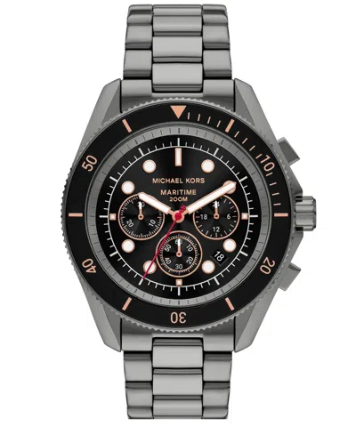 MICHAEL KORS MEN'S MARITIME CHRONOGRAPH GUNMETAL STAINLESS STEEL WATCH, 45MM