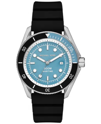 Michael Kors Men's Maritime Three-hand Black Silicone Watch 42mm