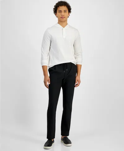 Michael Kors Men's Melange Comfort Relaxed Trousers In Black