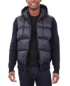 Michael Kors Men's Mixed-media Hooded Zip Sweater Jacket In Midnight Blue