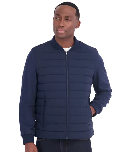 Michael Kors Men's Mixed Media Puffer Regular-fit Jacket In Blue