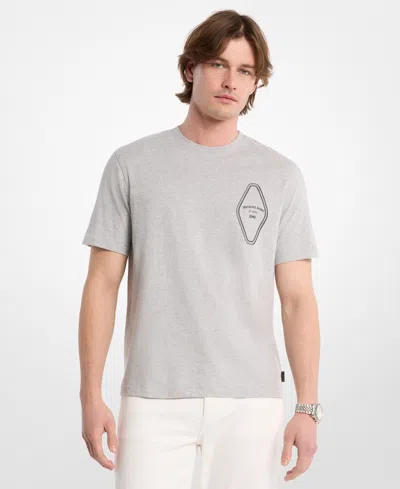 Michael Kors Men's Mk Keychain Logo Crewneck T-shirt In Gray