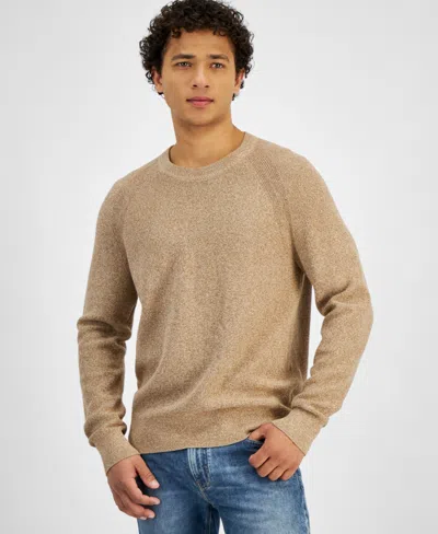 Michael Kors Men's Modern-fit Textured Mouline Sweater In Dark Camel