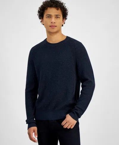 Michael Kors Men's Modern-fit Textured Mouline Sweater In Midnight