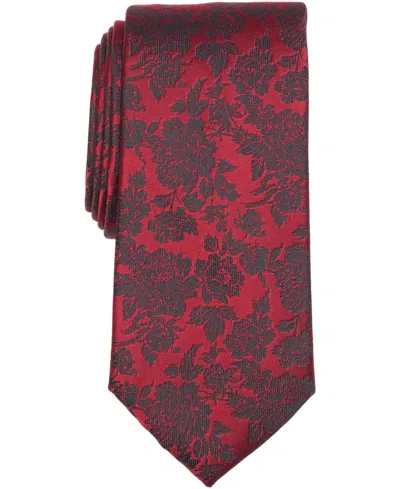 Michael Kors Men's Newman Grid Tie In Burgundy