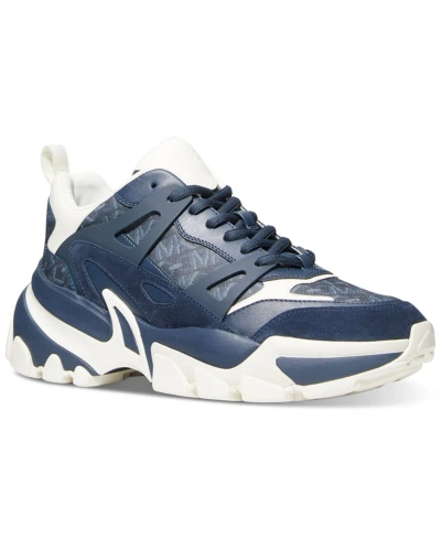 Michael Kors Men's Nick Lace-up Running Sneakers In Navy Multi