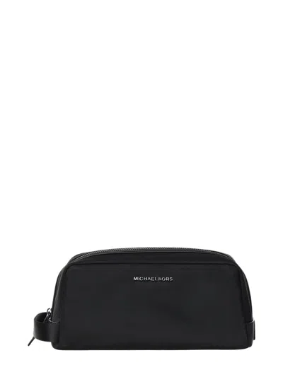 Michael Kors Men's Nylon Crossbody Bag With Polyurethane Trim In Black