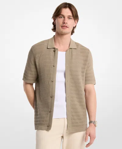 Michael Kors Open-stitch Cotton Shirt In Green
