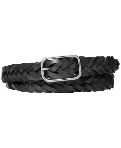 Michael Kors Men's Oval Harness Braided Belt In Black