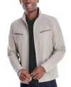 Michael Kors Men's Perforated Faux Leather Hipster Jacket, Created For Macy's In Bone