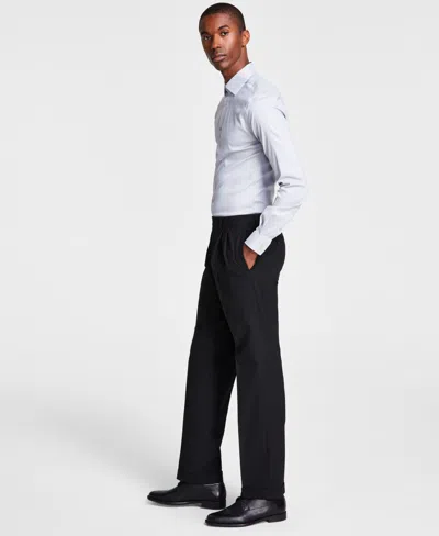 Michael Kors Men's Pleated Solid Classic Fit Pants In Black