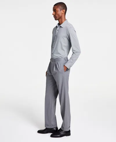 Michael Kors Men's Pleated Solid Classic Fit Pants In Gray