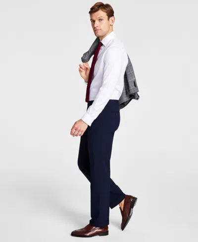 Michael Kors Men's Pleated Solid Classic Fit Pants In Navy