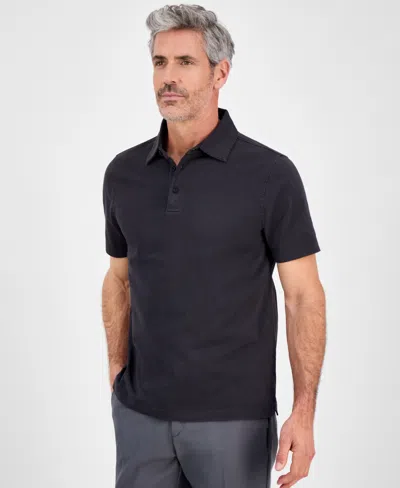 Michael Kors Men's Premium Garment-dyed Polo Shirt In Black
