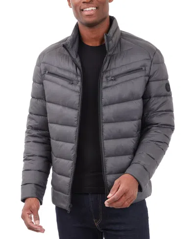 Michael Kors Men's Quilted Full-zip Puffer Jacket In Charcoal