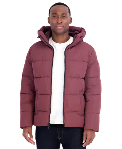 Michael Kors Men's Quilted Hooded Puffer Jacket In Pink