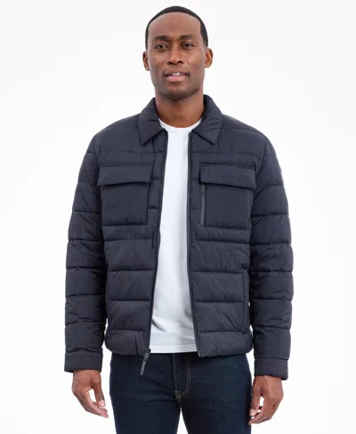 Michael Kors Men's Quilted Shirt Jacket In Blue
