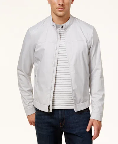 Michael Kors Men's Racer Jacket In Pearl Grey
