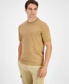 Michael Kors Men's Refine Textured Crewneck T-shirt In Gold