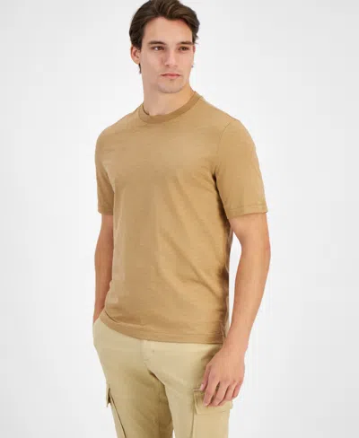 Michael Kors Men's Refine Textured Crewneck T-shirt In Gold