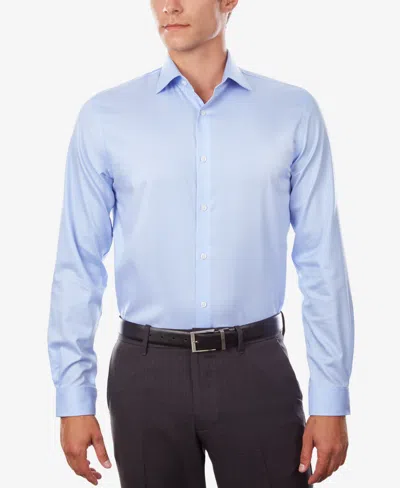 Michael Kors Men's Regular Fit Airsoft Non-iron Performance Dress Shirt In Powder Blue