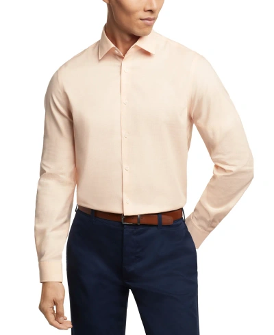 Michael Kors Men's Regular Fit Airsoft Stretch Ultra Wrinkle Free Dress Shirt In Light Orange