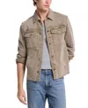Michael Kors Washed Denim Curved Hem Shirt Jacket In Brown
