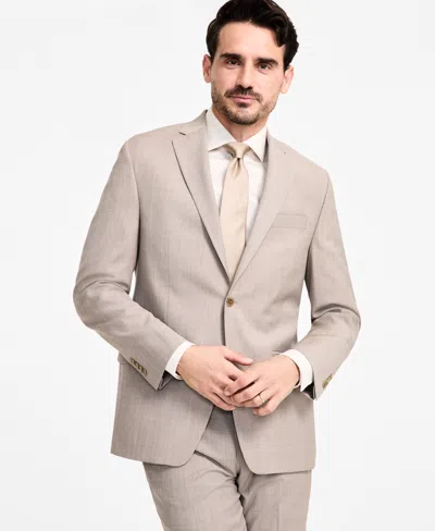 Michael Kors Men's Classic Fit Wool Blend Suit Jacket In Tan,brown