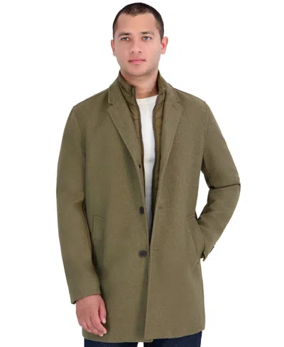 Michael Kors Men's Regular-fit Wool-blend Twill Car Coat In Green