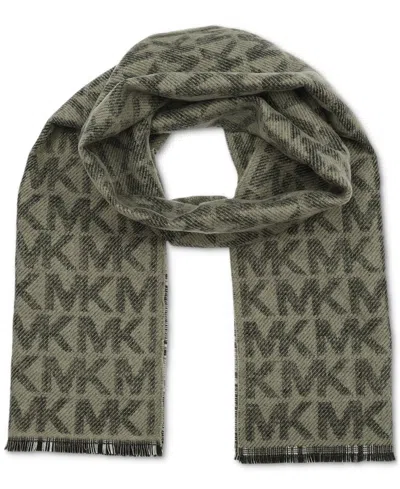 Michael Kors Men's Reversible Mk Logo Scarf In Ash Melang