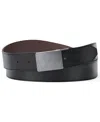 Michael Kors Men's Reversible Plaque Dress Belt In Black